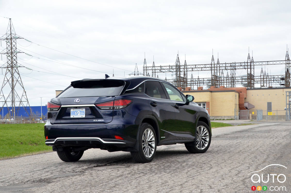 Lexus RX 450h 2021, trois quarts arrière